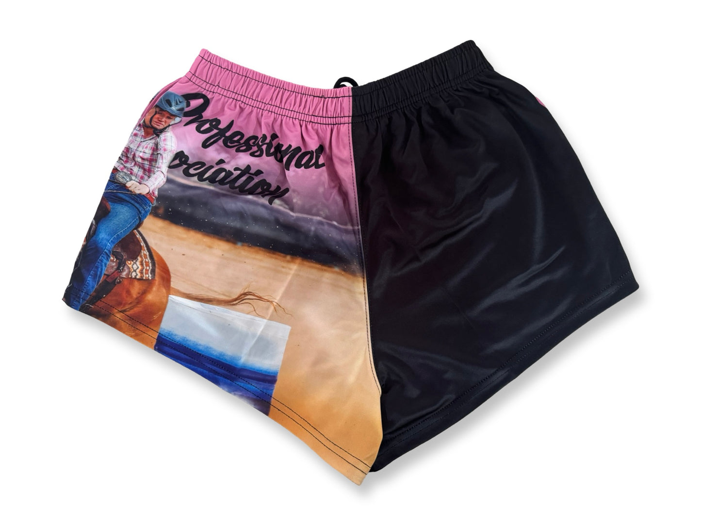 APRA- Pink Horse - Footy Shorts (With Pockets)