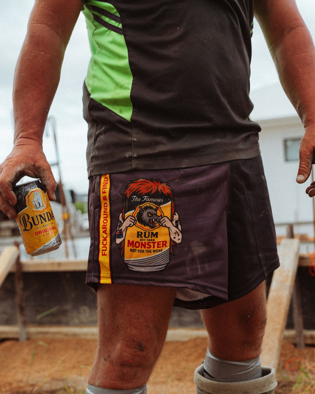 🔥NEW🔥 F**CK AROUND & FIND OUT Rum Monster Footy Shorts (With Pockets)