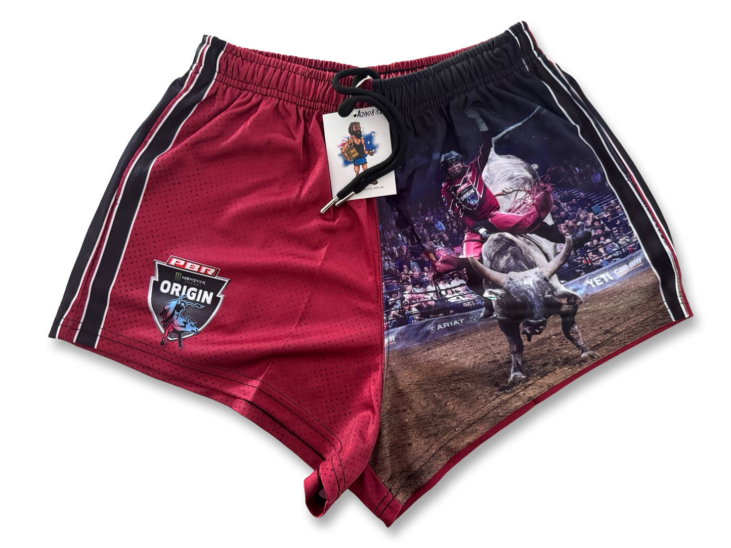 🔥NEW🔥 PBR ORIGIN Footy Shorts – QLD Maroons (With Pockets)