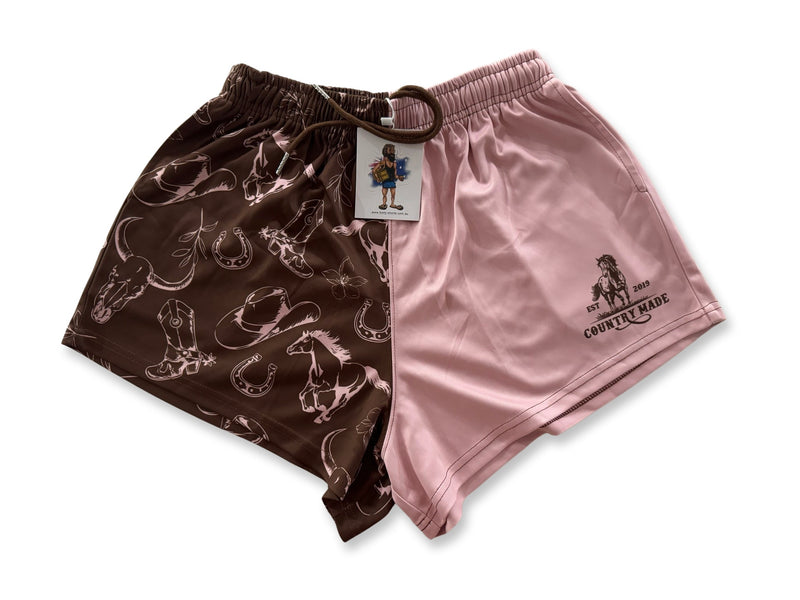 Brown Horse Footy Shorts (With Pockets)