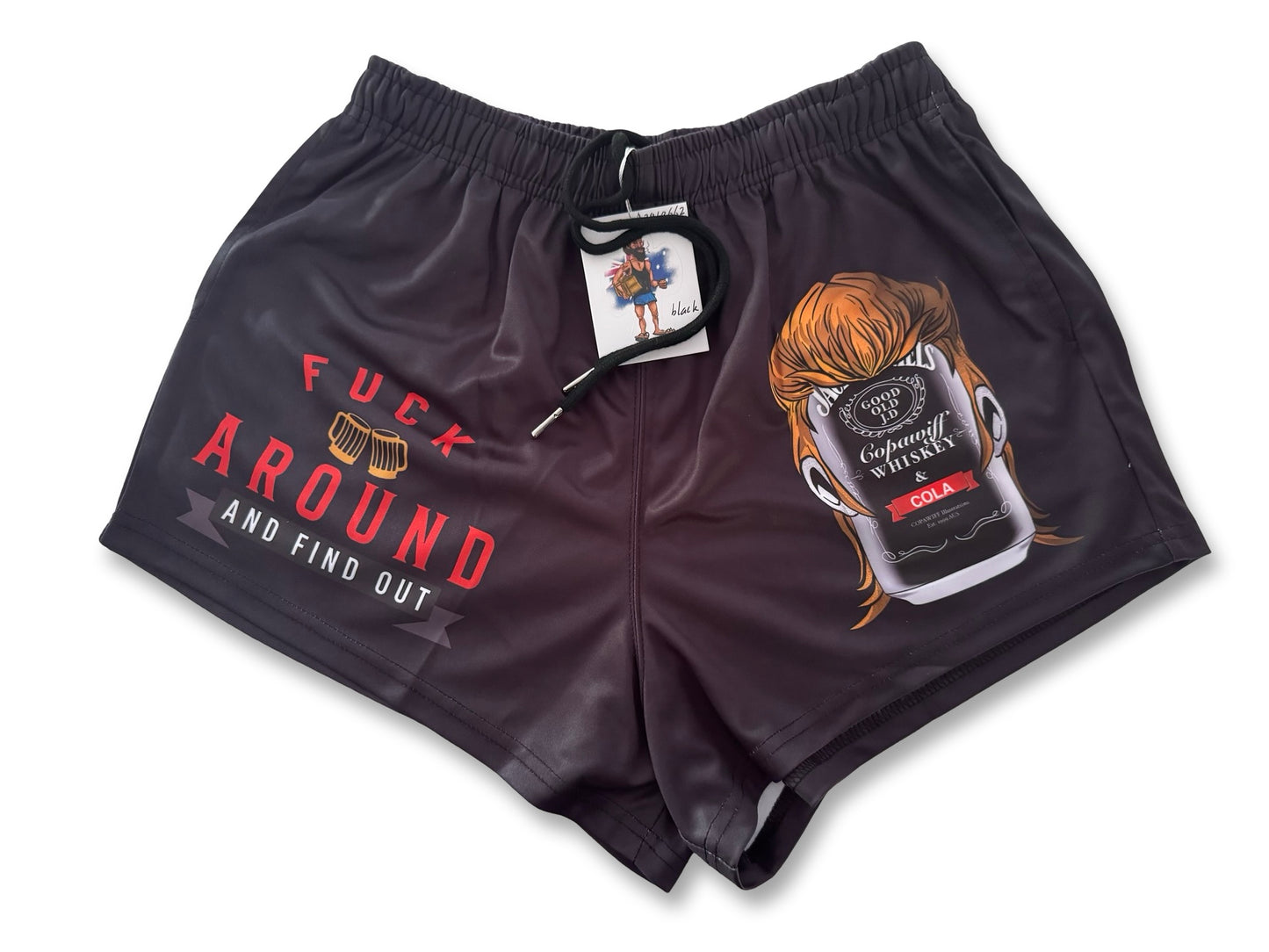🔥NEW🔥 FAFO Black Can Footy Shorts (With Pockets)