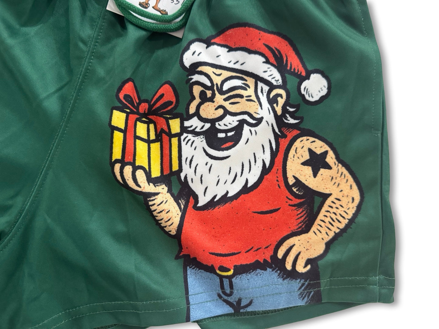 I Love Giving | Santa Footy Shorts (With Pockets)