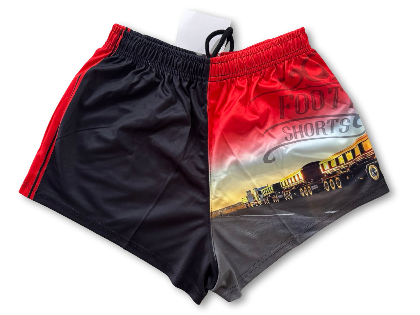 🔥NEW🔥 Truck Red Footy Shorts (With Pockets)