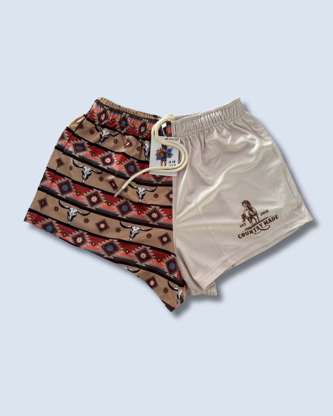 Aztec Skull Footy Shorts (With Pockets)