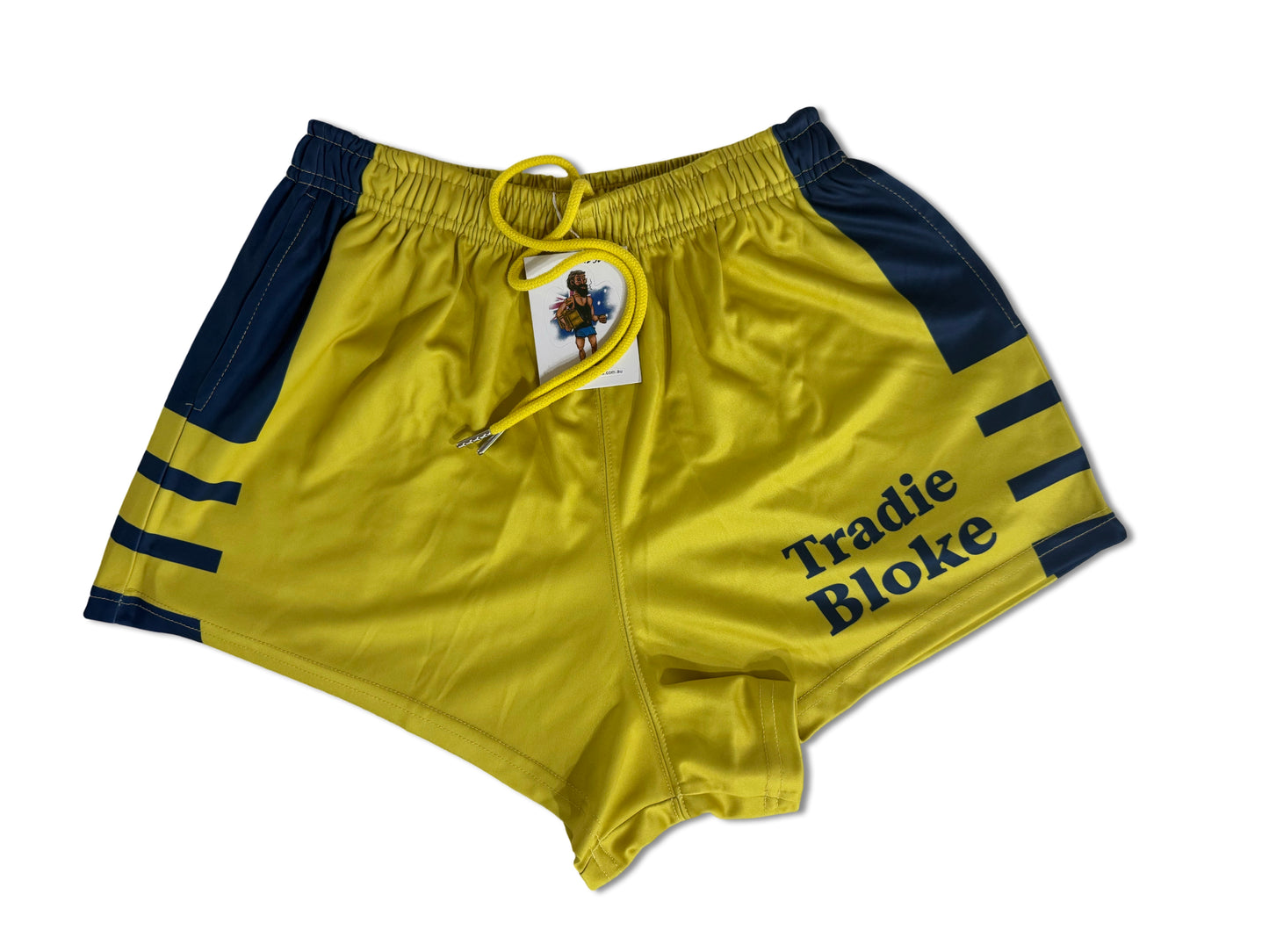 Tradie BLOKE - Yellow & Blue Footy Shorts (With Pockets)