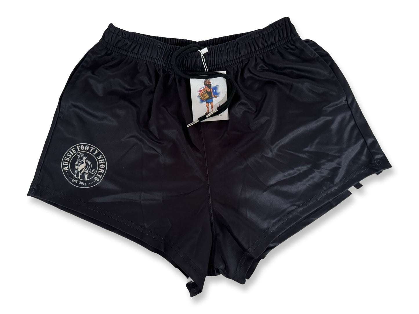 Plain Black and Grey - Footy Shorts (With Pockets)
