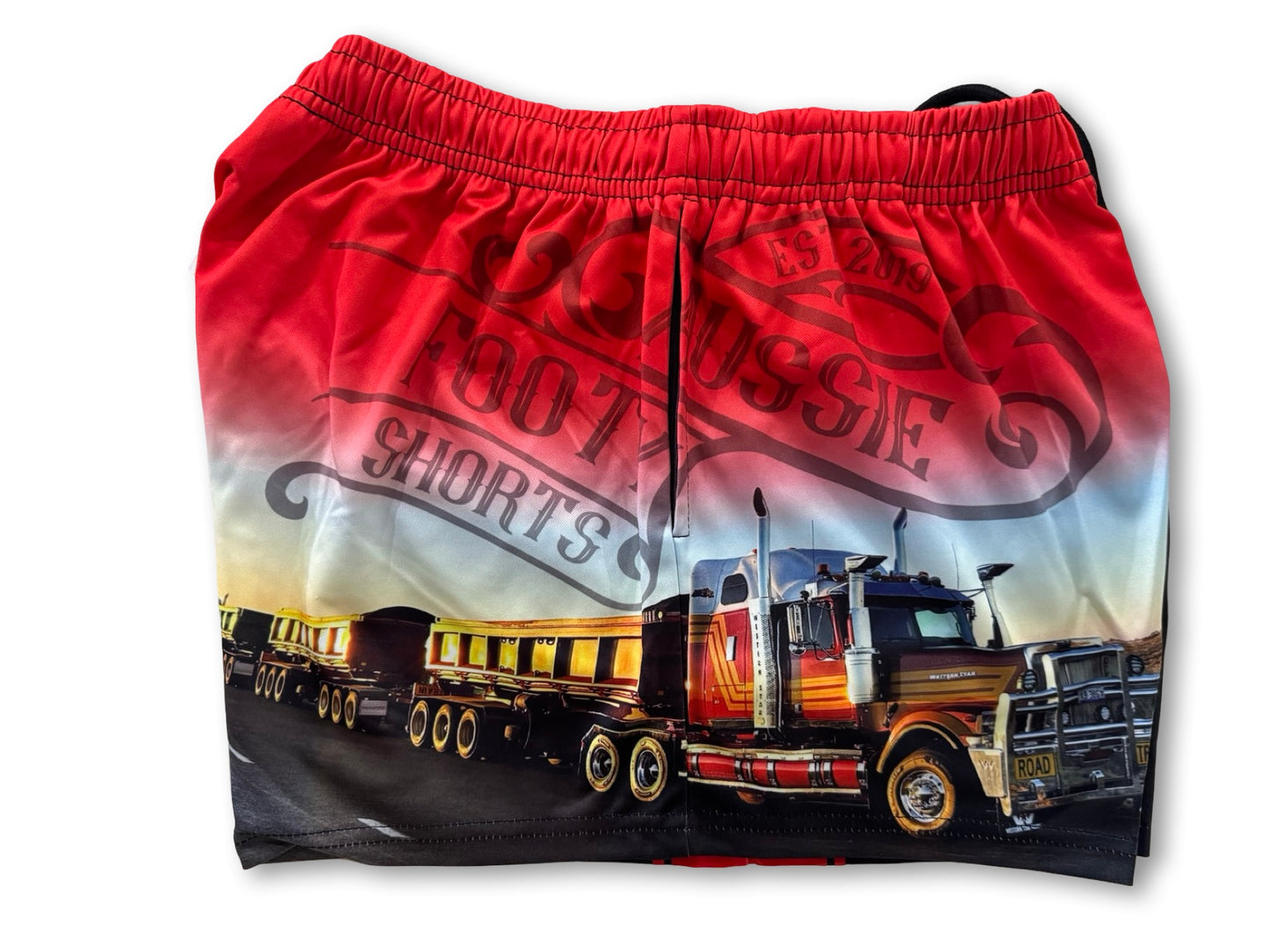 🔥NEW🔥 Truck Red Footy Shorts (With Pockets)