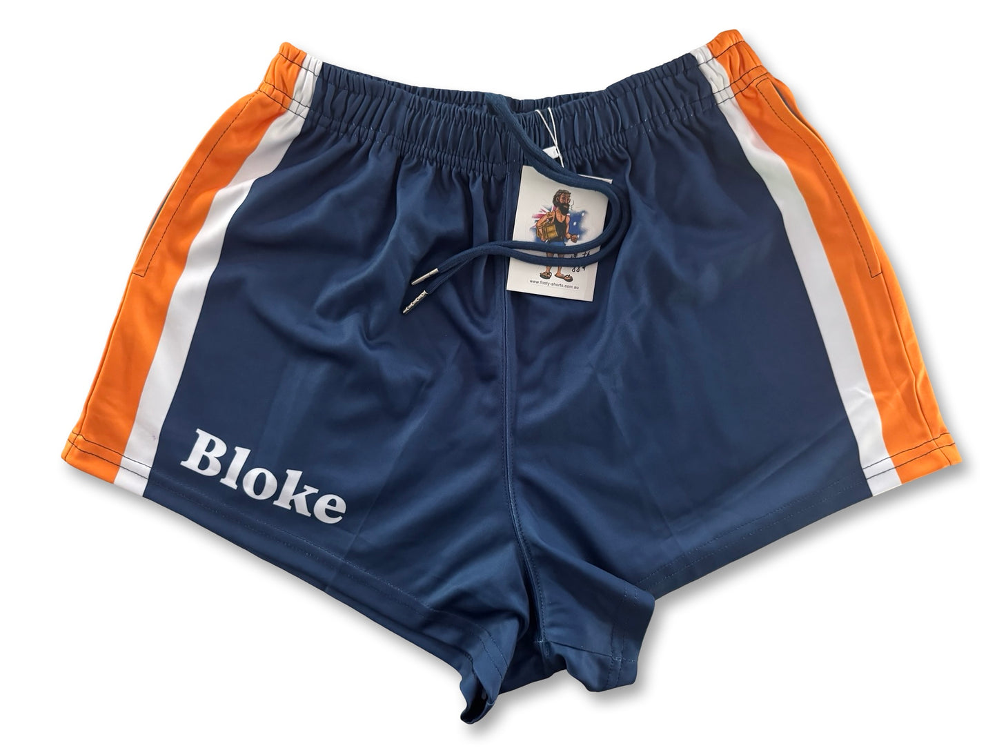 BLOKE - Navy Blue Footy Shorts (With Pockets)