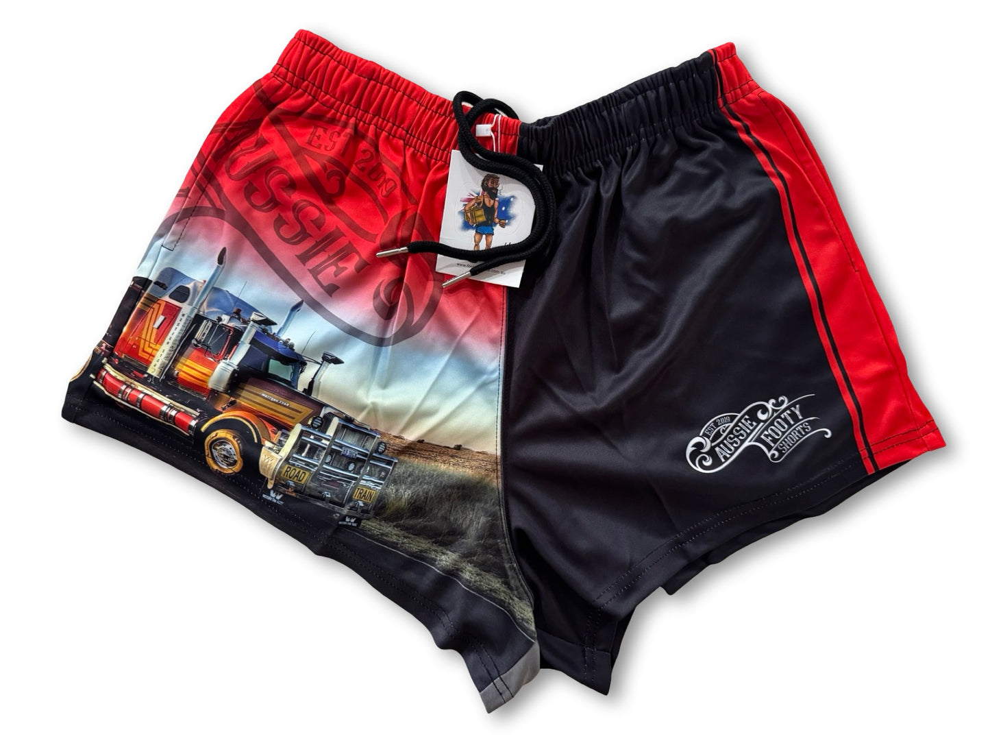 🔥NEW🔥 Truck Red Footy Shorts (With Pockets)