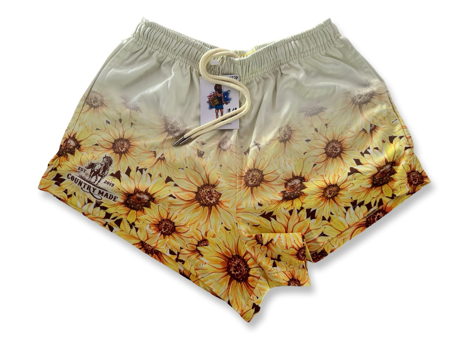 🔥NEW🔥 Yellow Flower Footy Shorts (With Pockets)