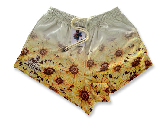 🔥NEW🔥 Yellow Flower Footy Shorts (With Pockets)