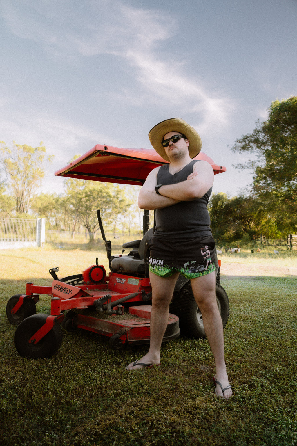 Lawn King "Mow On" Footy Shorts (With Pockets)