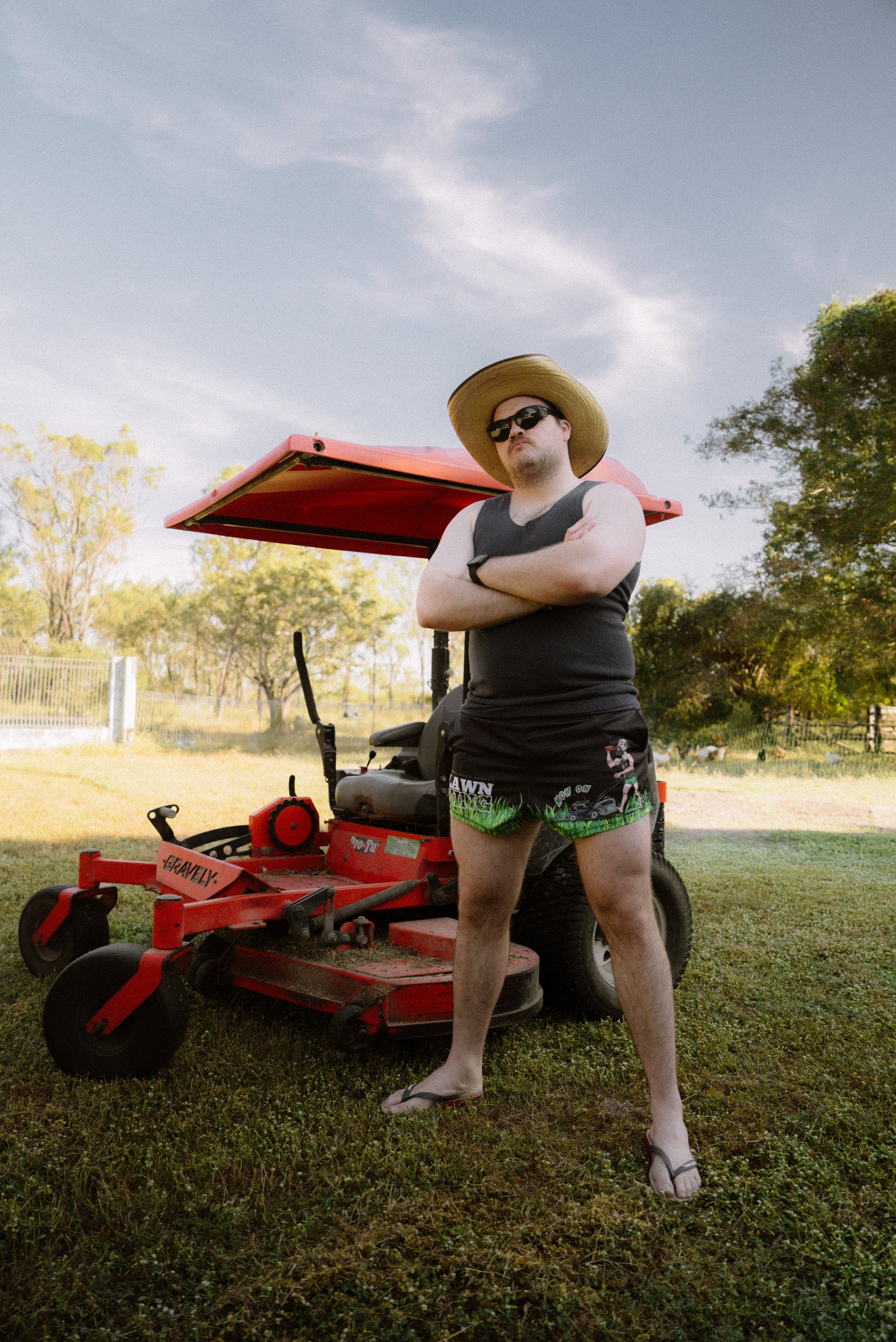 Lawn King "Mow On" Footy Shorts (With Pockets)