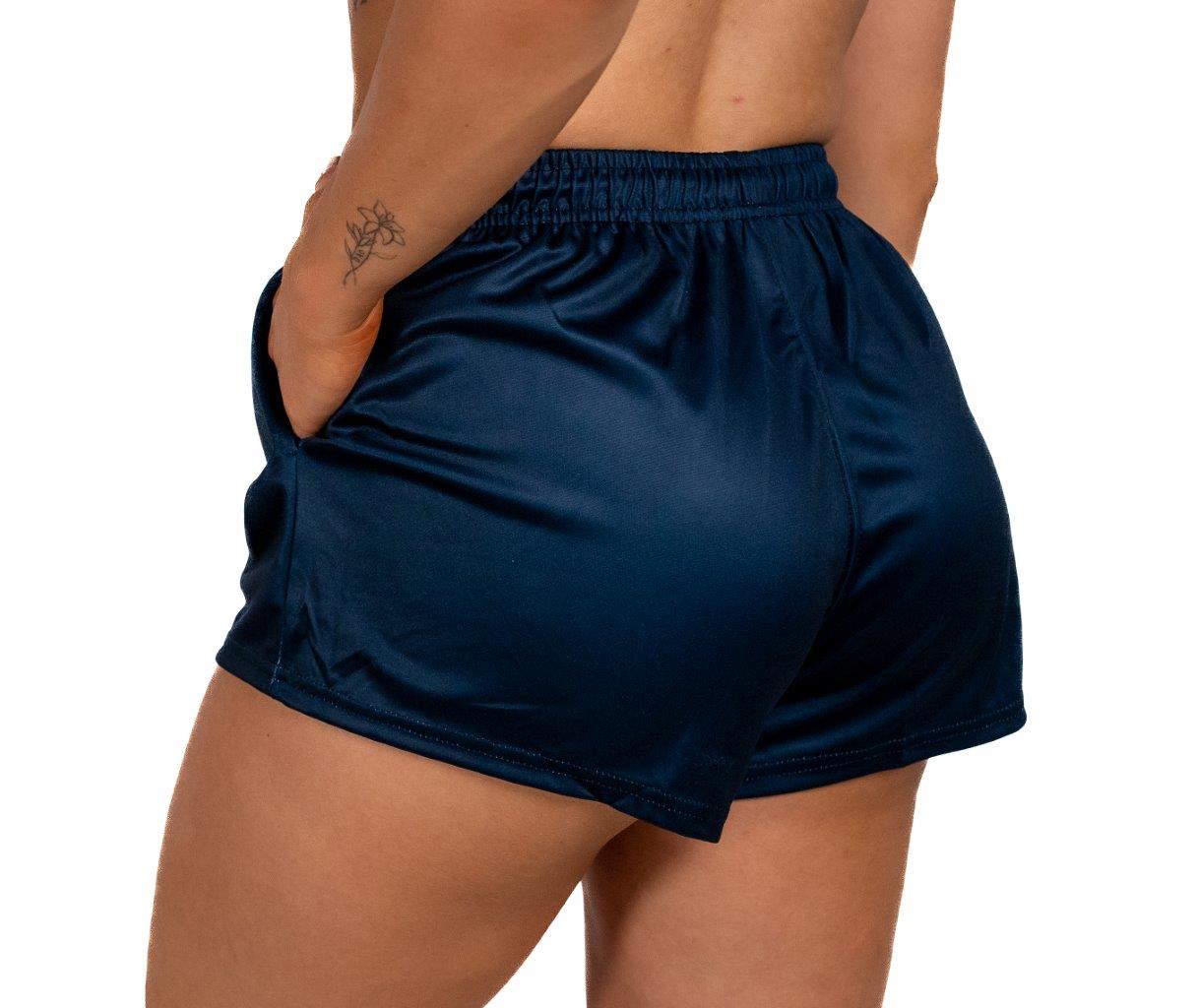 Plain Navy - Footy Shorts (With Pockets)