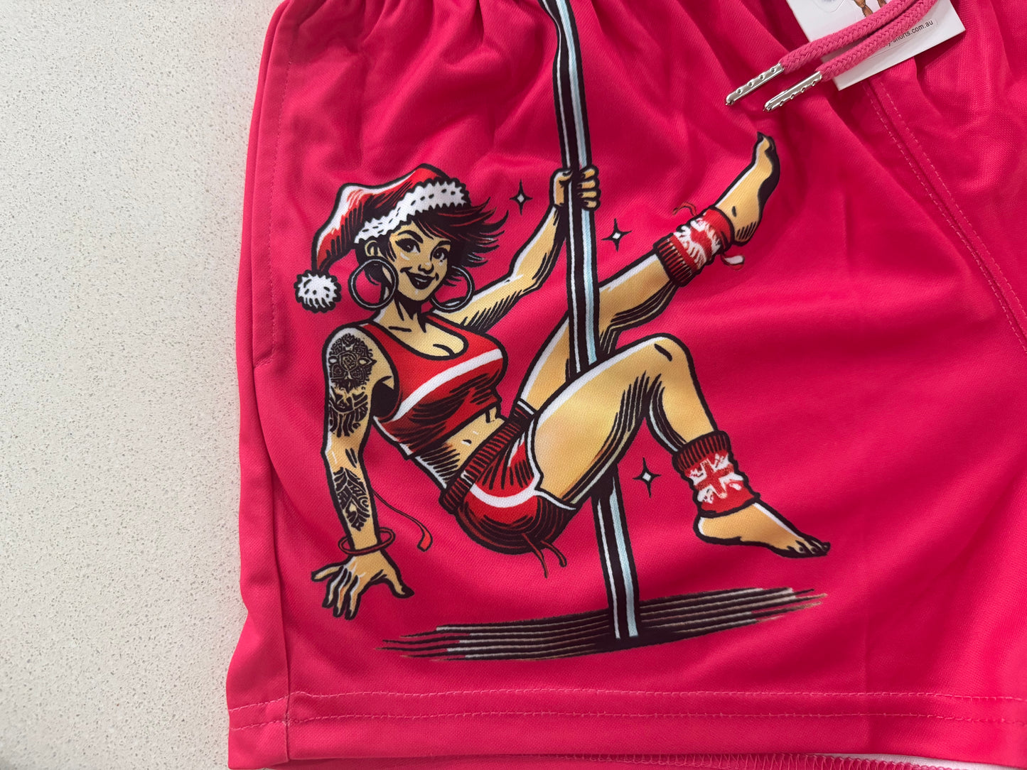 I Love Receiving | Santa Footy Shorts (With Pockets)