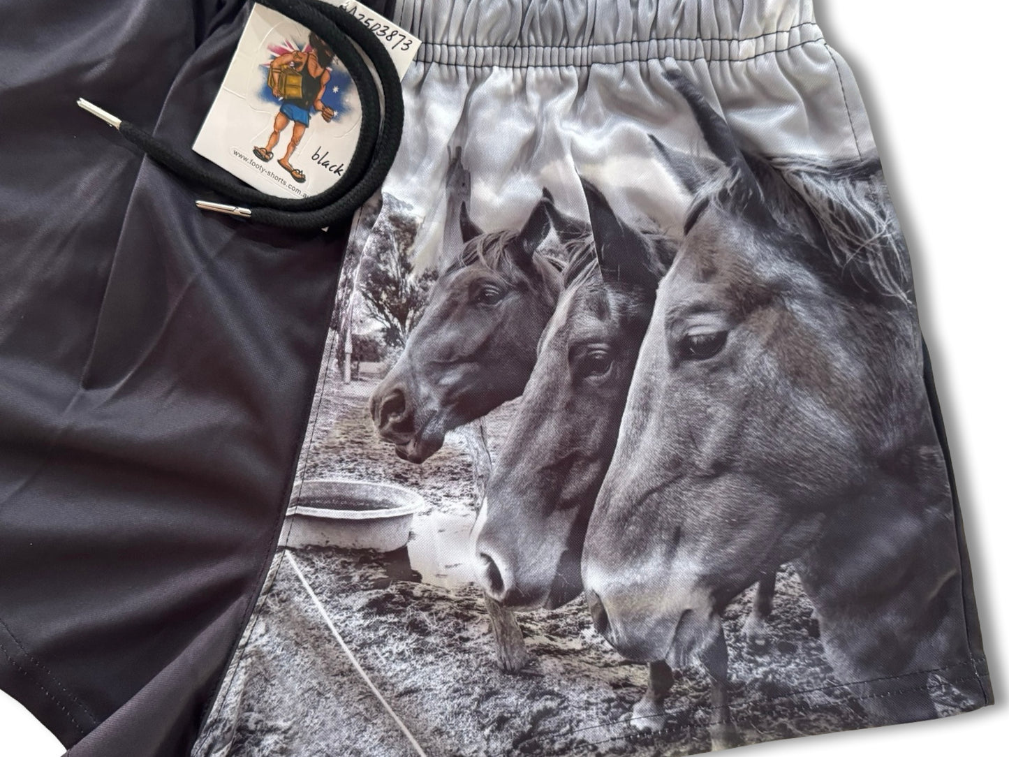 🔥NEW🔥 Horse Photo Footy Shorts (With Pockets)