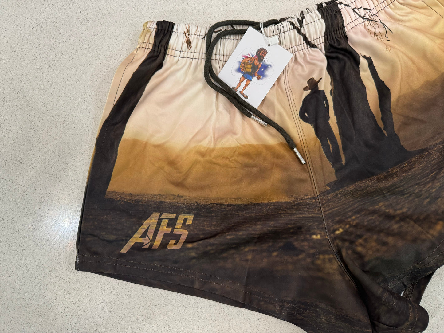 Man in Dust! Footy Shorts (With Pockets)