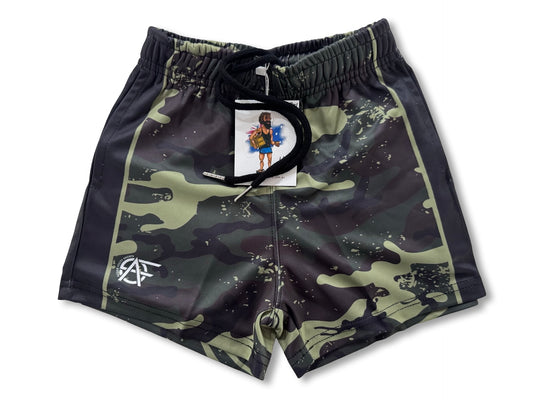 Kids Camo Footy Shorts (With Pockets)