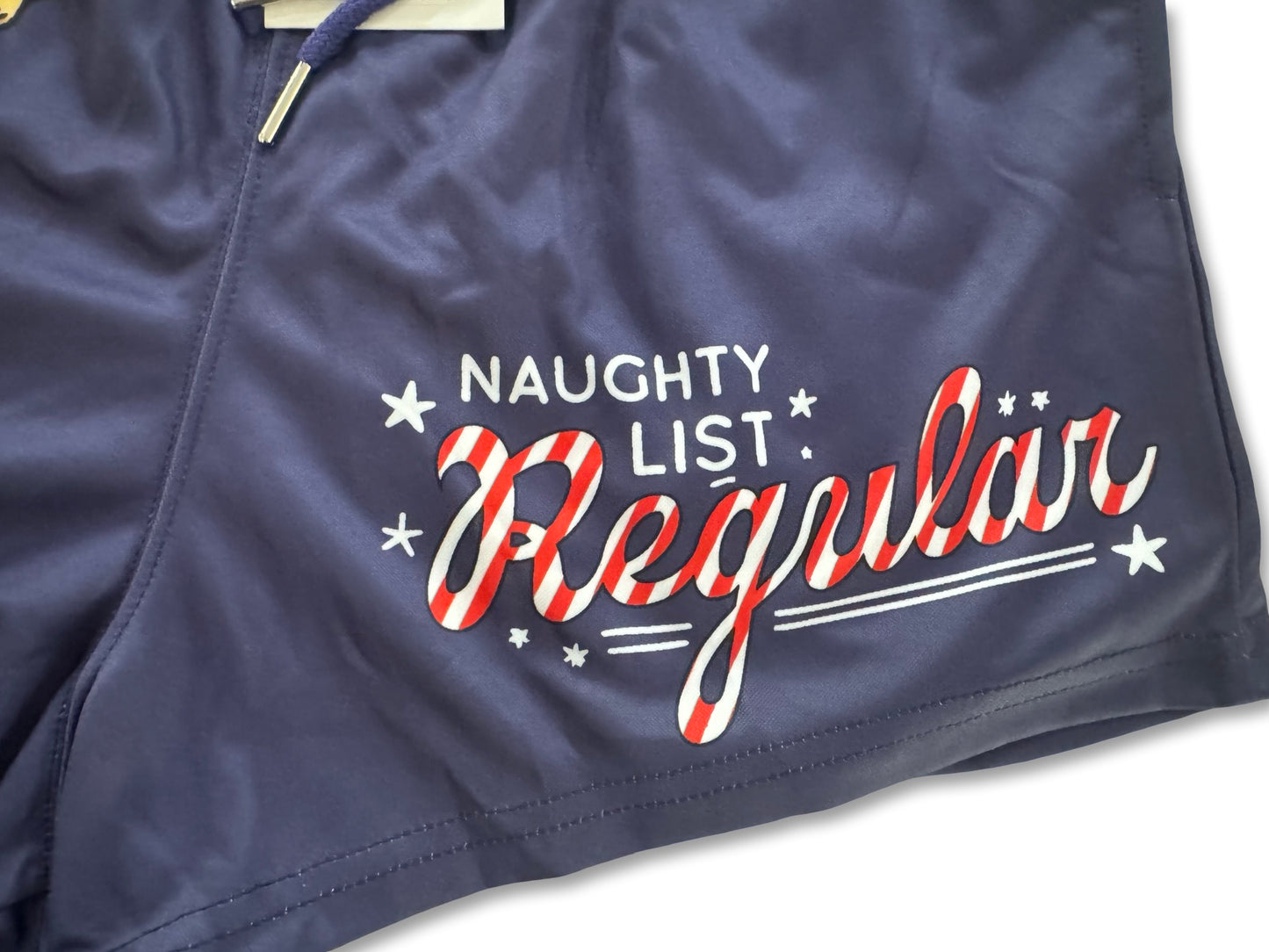 Naughty List | Santa Footy Shorts (With Pockets)