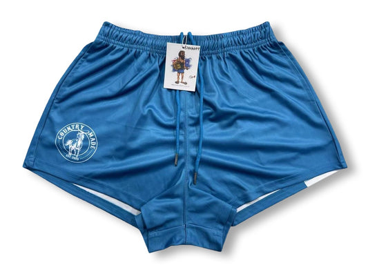 🔥NEW🔥 Light Blue Country Made Footy Shorts (With Pockets)