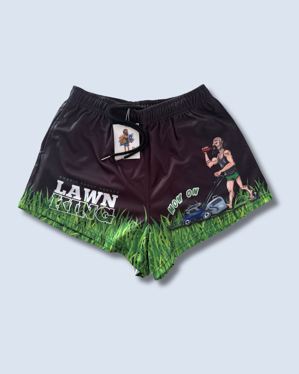 Lawn King "Mow On" Footy Shorts (With Pockets)