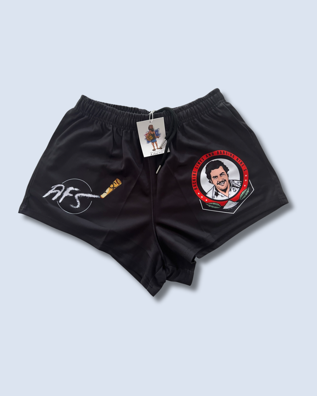 Racking Lines and Banging Nines – Pablo Footy Shorts (With Pockets)