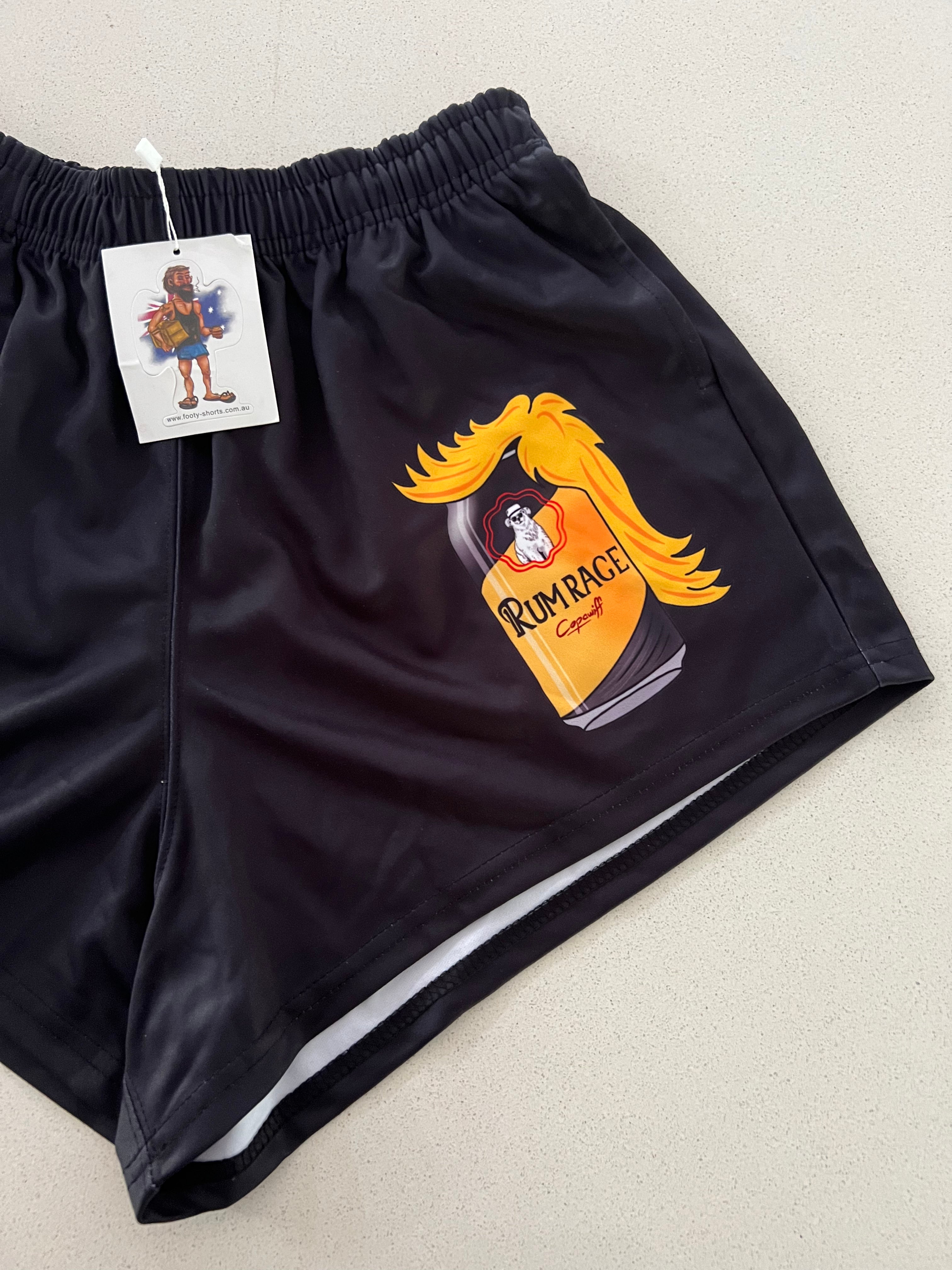 "RUM RAGE" Footy Shorts (With Pockets)